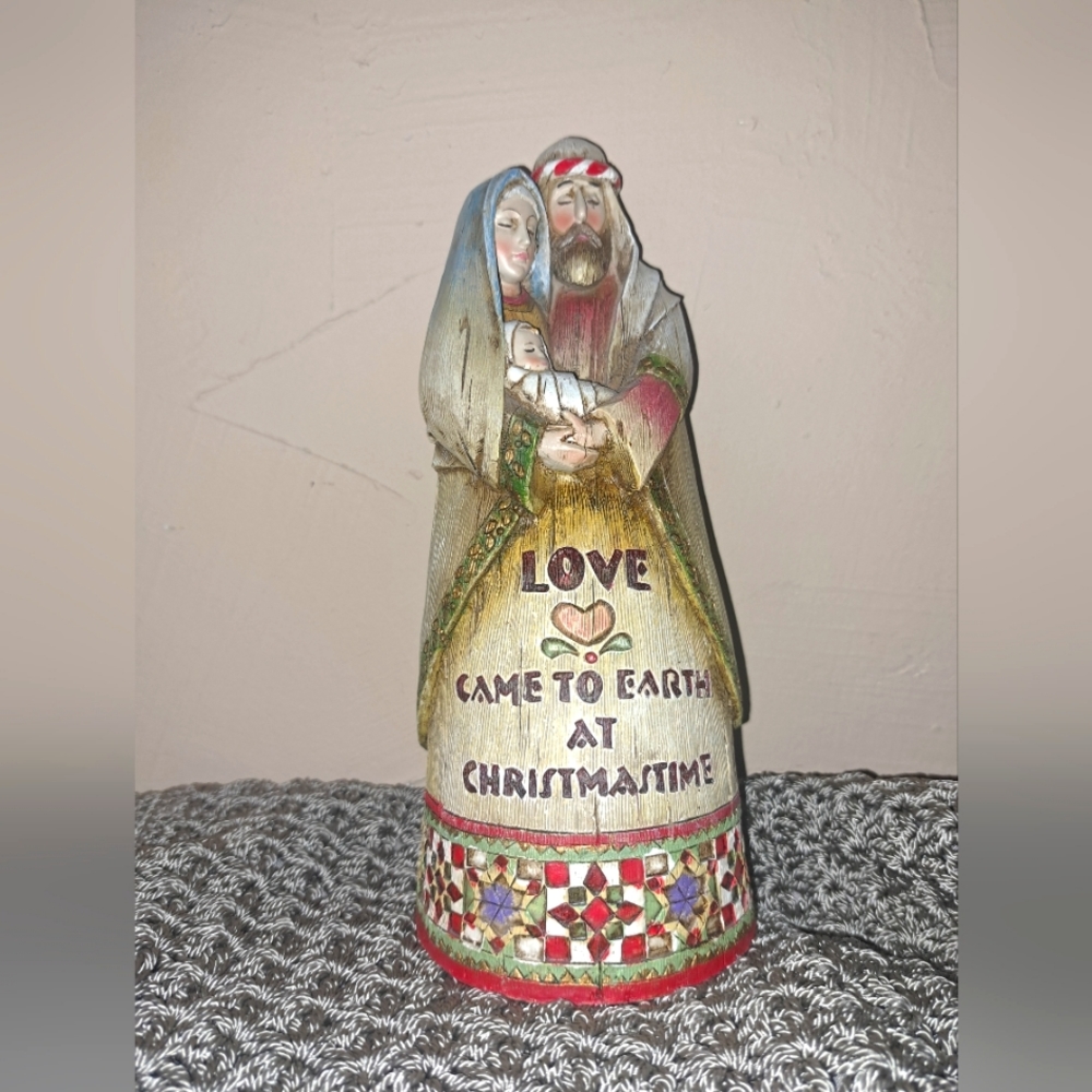 Christmas Nativity Sculpture Figurine "Love Came To Earth At Christmastime”